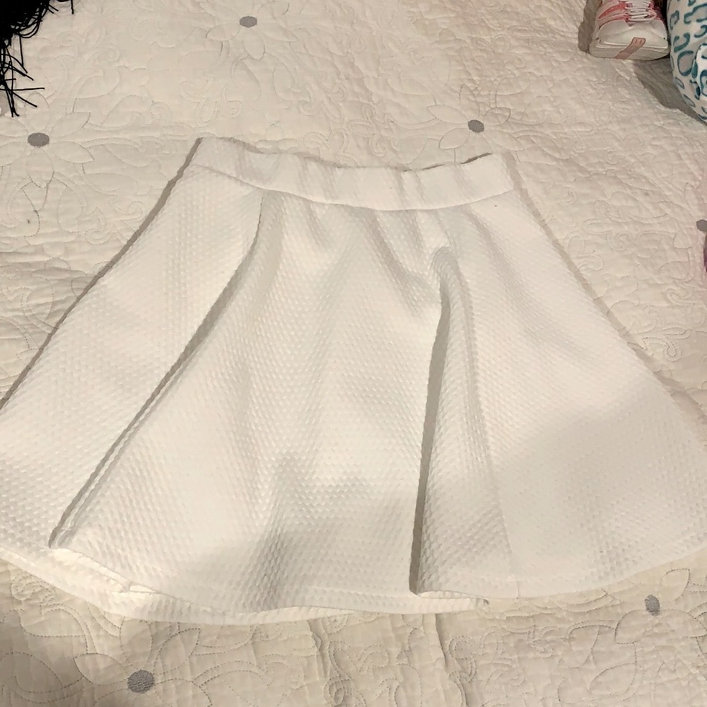White Basic Skater Skirt